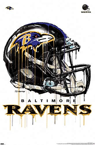 Trends International NFL Baltimore Ravens - Drip Helmet 20 Wall Poster New
