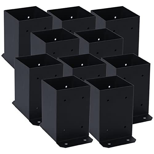 HONYTA 4x4 Post Base Bracket 10 Pack B0BF4P5CWD - Black New