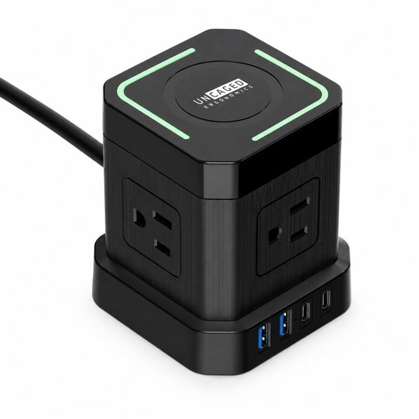 UNCAGED ERGONOMICS WIRELESS CUBE POWER STRIPA PLACE FOR - BLACK