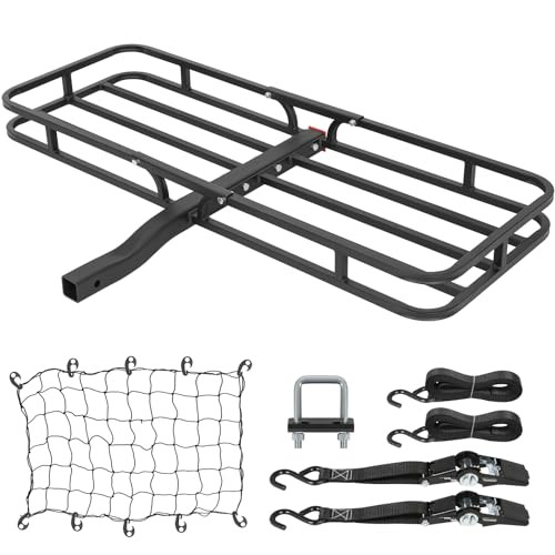 WEIZE Hitch Cargo Carrier 500 lbs Capacity 2" Receiver B09FP3XG1S - Black