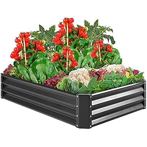 Best Choice Products Raised Garden Bed Box Plants 6x3x1ft B0878XGR6T - Gray New