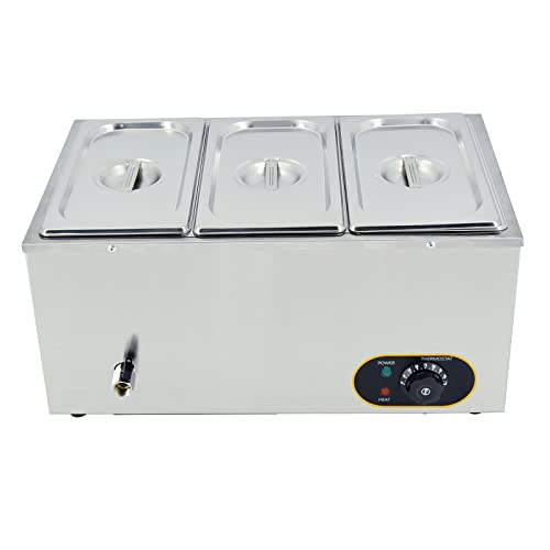 MOOTACO Commercial Food Warmer Stainless Steel Bain Marie Buffet Warmer 1500W New