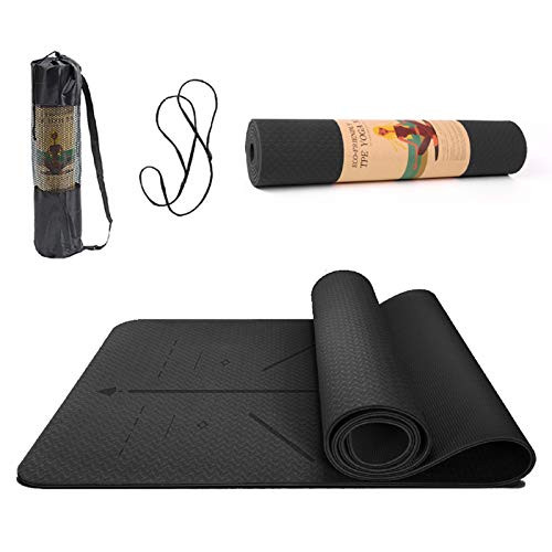 SUNFEID Yoga Mat Non Slip Extra Thick Eco Friendly Mat with Alignment New