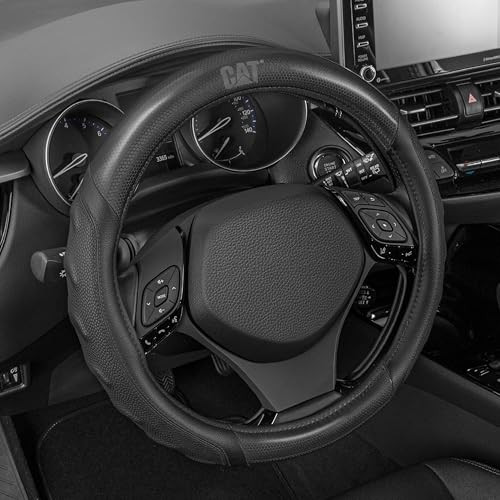 Cat® HexSport Black Carbon Fiber Steering Wheel Cover Durable Comfortable New