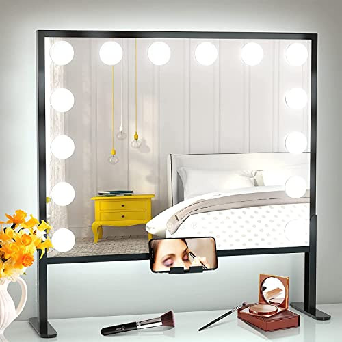 20 X 22 Inch Large Hollywood Vanity Mirror with Lights B09JYQT6ZL - White