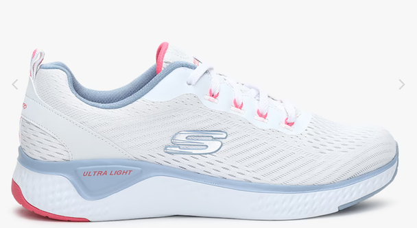 Skechers Women Solar Fuse Cosmic View Trainers White Mesh Blue Pink Trim Size: 7