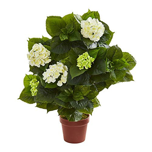 Nearly Natural 29 in Artificial Hydrangea Plant with Pot for Entryway Decor New