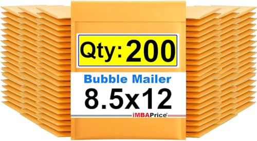 iMBAPrice Kraft Bubble Mailers 8.5x12 Inch 200 Pack (#2) B07RJ2BFWY New