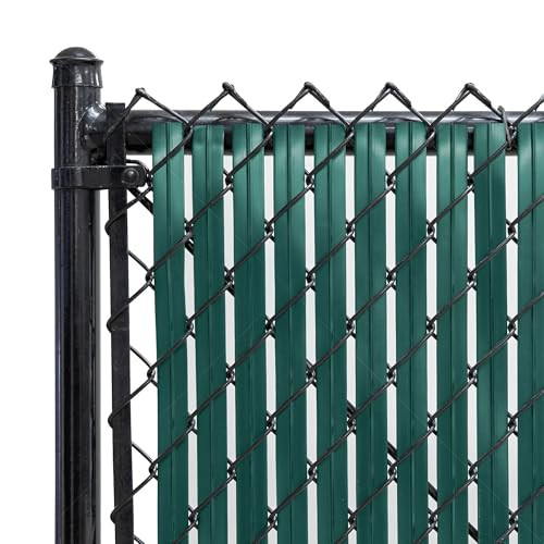 Fenpro Privacy Fence Slats, Chain-Link Bottom Lock 6ft x 10ft - Green New