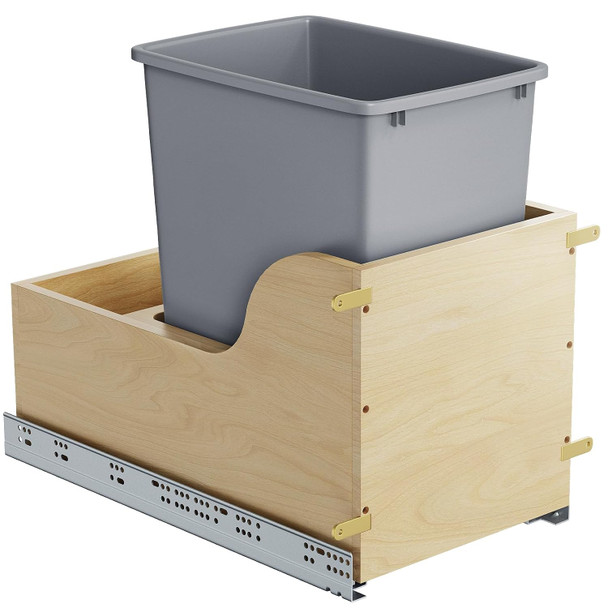 HOMLUX WOOD PULL OUT WASTE CONTAINER WITH SOFT CLOSE - WOOD New