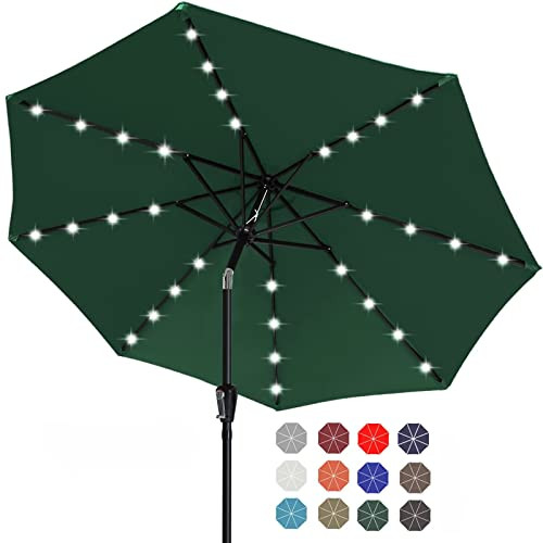 ABCCANOPY SOLAR LED PATIO UMBRELLA WITH 24 LIGHTS 7.5FT A22UB25FGY6 - GREEN