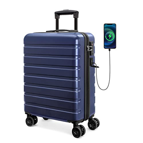 AnyZip 20" Hardside PC ABS Lightweight Carry On Luggage TSA Lock B09Y8GNVRX New