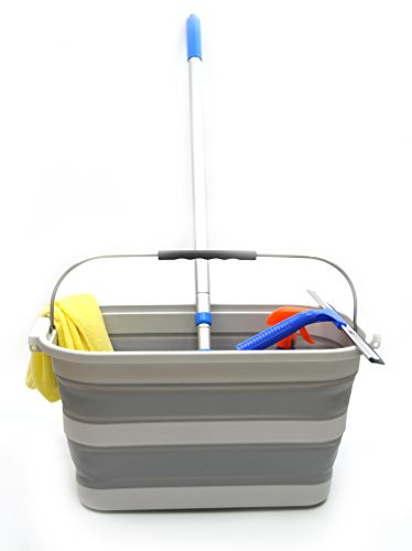 SAMMART 23.8L (6.2Gallon) Collapsible Rectangular Handy Basket/Bucket Grey New