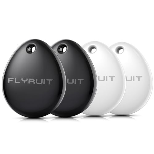 FLYRUIT AIR TRACKER TAG 4 PACK MFI WORKS APPLE FIND MYFTAG02W - BLACK WHITE New