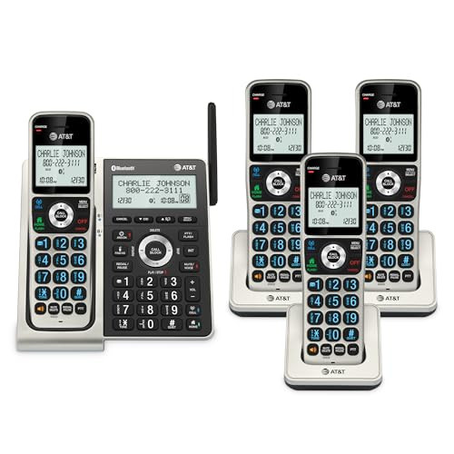 AT&T BL3107-4 DECT 6.0 4-HANDSET CORDLESS PHONE, TITANIUM BLACK - TITANIUM BLACK