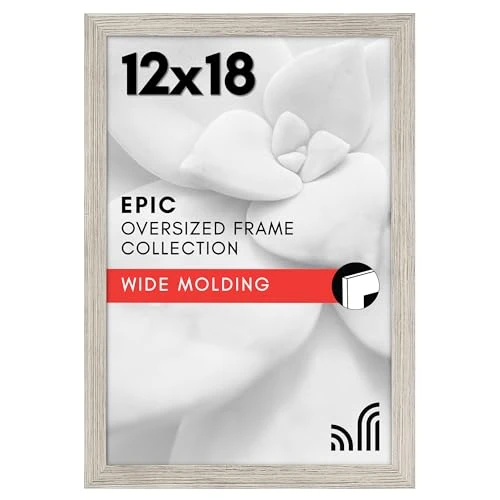Americanflat 12x18 Poster Frame Driftwood Engineered Wood Polished Plexiglass New