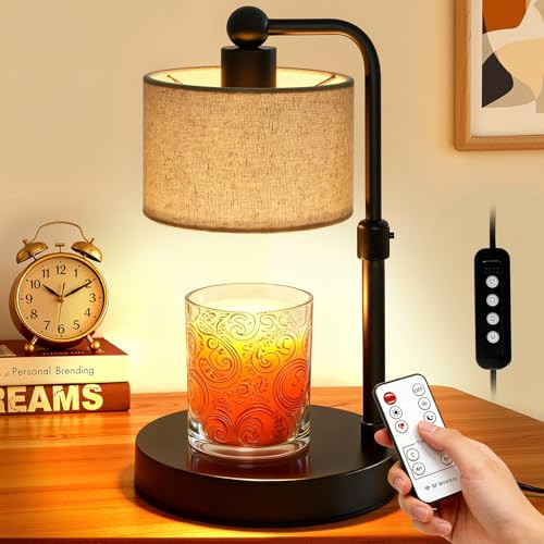 Candle Warmer Lamp with Timer & Dimmer Wax Warmer, 50W GU10 - BLACK