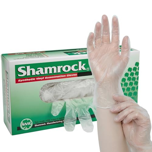 SHAMROCK VINYL MEDICAL CLEAR DISPOSABLE GLOVES 4 MIL POWDER FREE LARGE 20213 New