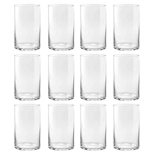 Homerove Glass Flower Vase, Set of 12 Clear Glass Cylinder Vase (6" Tall) New