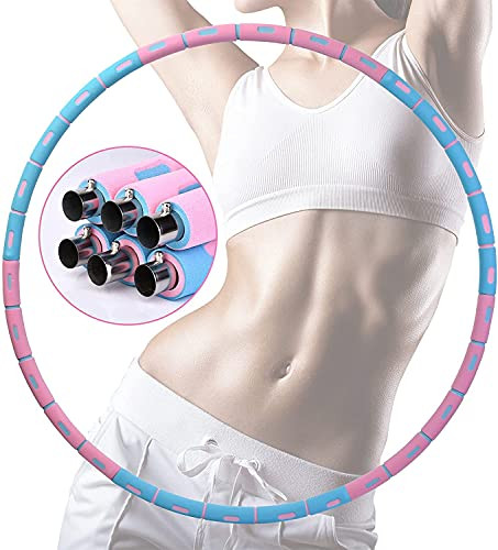 NNC Weighted Hula Hoop 6 Sections Detachable Design Exercise Hula Hoop - Pink New
