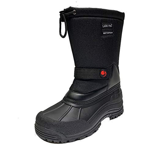 Labo Pro Men's Winter Snow Boots Shoes Waterproof Insulated XL-01-BLACK, 10 New