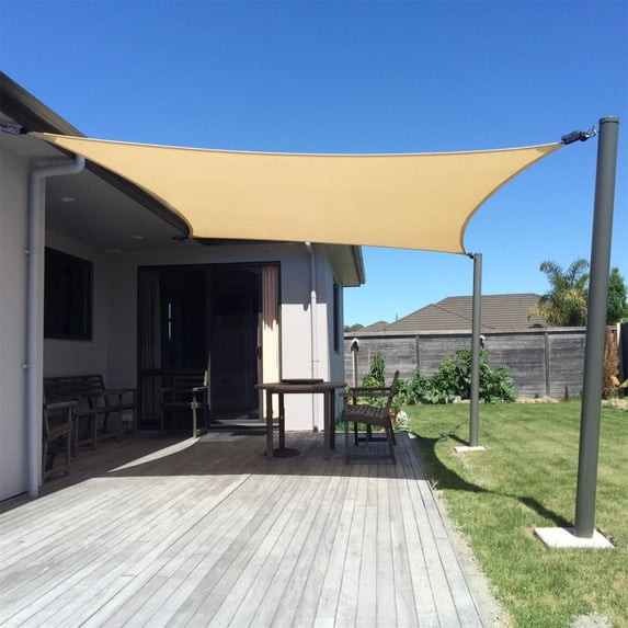 SUNNY GUARD 16'X20' SUN SHADE SAIL RECTANGLE SAND UV BLOCK CANOPY - SAND New
