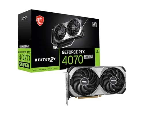 MSI GEFORCE RTX 4070 SUPER 12G VENTUS 2X OC GRAPHICS CARD 12GB - BLACK/SILVER