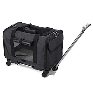Dog Carrier Pet Backpack with Detachable Wheels Cats Carrier B09MZ6NTJC New