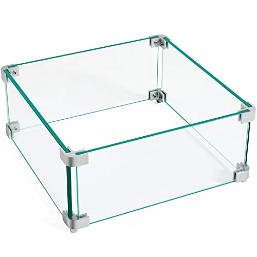 Yaheetech Gas Fire Pit Wind Guard Square Fire Table - B09VS73R9J New