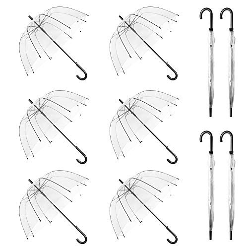 WASING 10 Pack 46 Inch Clear Bubble Umbrellas Wedding Style B07ZT614X2 - Clear New