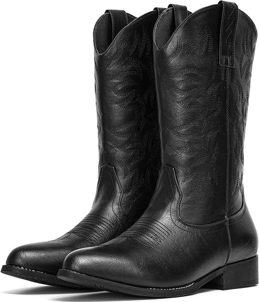 IUV CB503 MENS WESTERN BOOT - SIZE: MEN 13.5 - BLACK