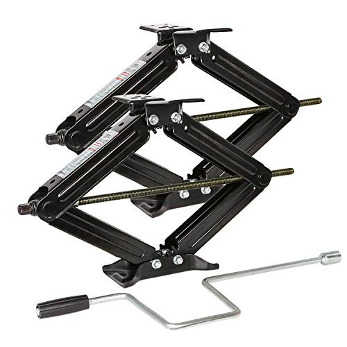 Weize Camper RV Trailer Stabilizer Leveling Scissor Jacks Set of 2 - Black New