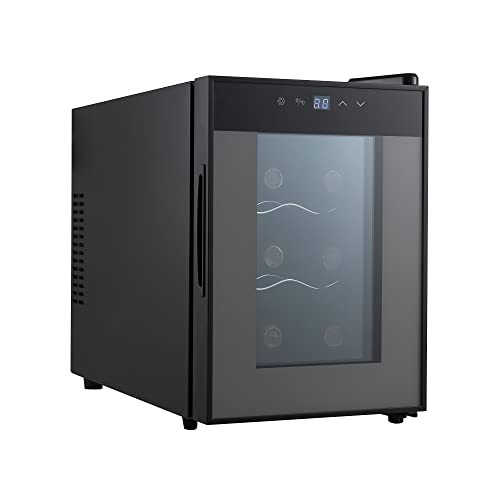 Vaykold 6 Bottle Wine Cooler Thermoelectric Small Fridge Wine Refrigerator Gray New