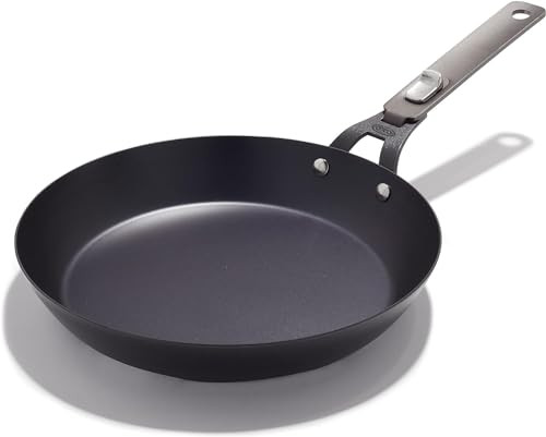 OXO OUTDOOR PRE-SEASONED CARBON STEEL 10" FRYING PAN SKILLET DETACHABLE HANDLE