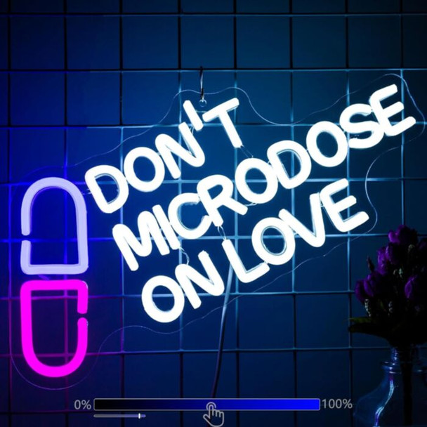 MOODLION DON'T MICRODOSE ON LOVE NEON LEAD WALL LIGHT - WHITE/PINK/BLUE