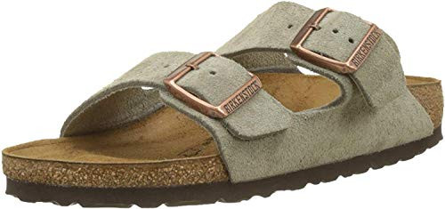 BIRKENSTOCK WOMEN'S ARIZONA SOFT FOOTBED SANDALS - SIZE 5 - TAUPE