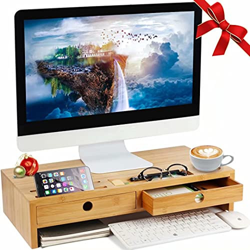 Ybj-ake Monitor Stand Riser Riser with Keyboard Storage (B074TGB3T9) - Black New