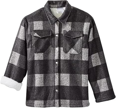 SILVERTS MAGNET CLOSE ADAPTIVE SHERPA LINED SHIRT JACKET SIZE: L - BLACK/GRAY New