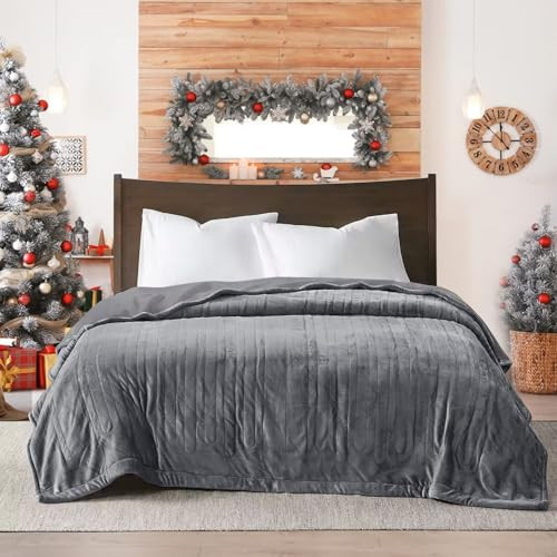 SUNVIVI HEATED BLANKET KING SIZE Heating Electric Throw Blanket Dual Control New