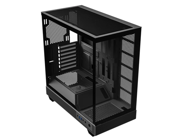 DIYPC IDX6-BK-NF Black Dual USB3.0 / Type C Tempered Glass ATX Gaming Computer