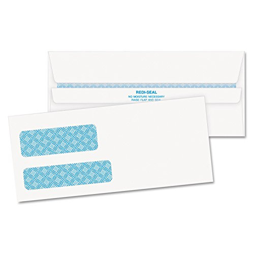 QUALITY PARK DOUBLE WINDOW REDI-SEAL ENVELOPES, 500 COUNT QUA24529 - White New