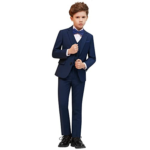 HappyPlanet Boys'5-Piece Slim Fit Dresswear Set with Shirt and Vest, 12 New