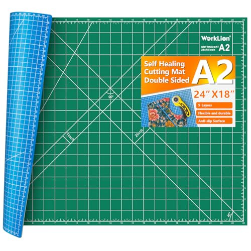 WORKLION 18" x 24" Large Self Healing PVC Cutting Mat Gridded B07NRVH9KD - Green New