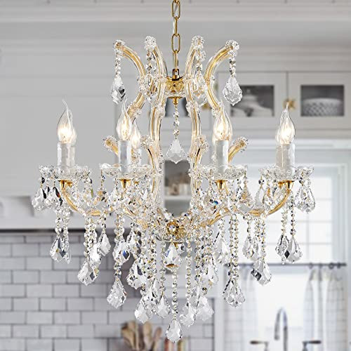 TMAFON Modern Gold Chandelier Light Fixture - Luxury Maria Theresa Crystal New