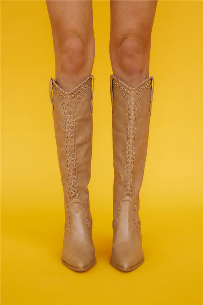 BILLINI WOMEN'S FINLEY COWBOY BOOTS - SIZE: WOMEN 8 - TAUPE