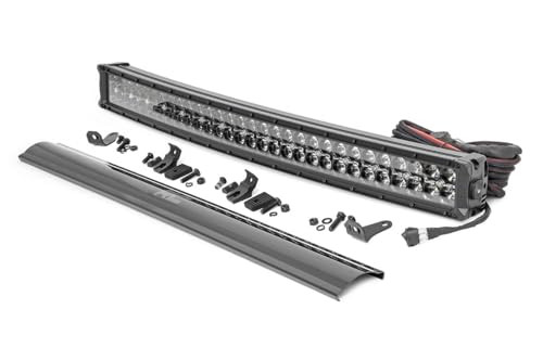 Rough Country 30" Black Series Curved Dual Row DRL CREE LED Light Bar - 72930BDA New