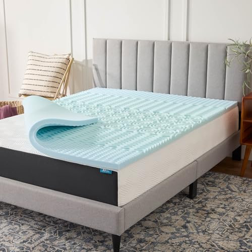 LUCID 2 Inch Gel Memory Foam Mattress Topper Queen 5 Cooling Gel Infusion New