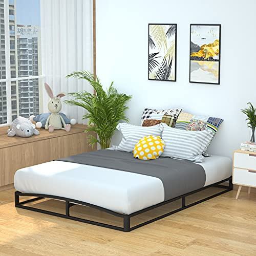 AMAZON BASICS METAL PLATFORM BED FRAME WITH WOODEN SLATS - 06PBECBF-QQ - BLACK