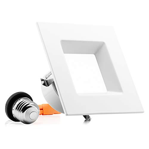 Recessed Lights LED Square Edges Lights 10W (60W) 4000K 630LM 1 Pack White