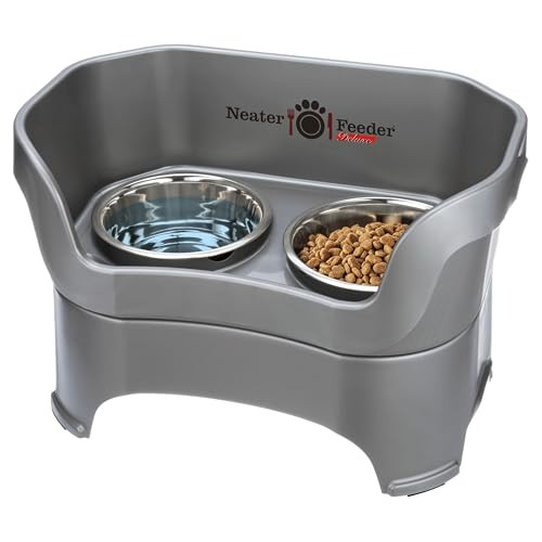 Neater Pet Brands Neater Feeder Deluxe Mess Proof Dog Bowls Elevated - Gunmetal New